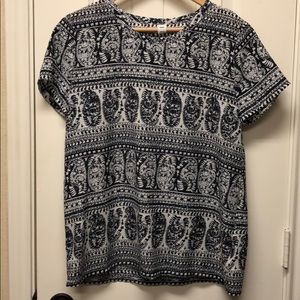 Black and White Blouse